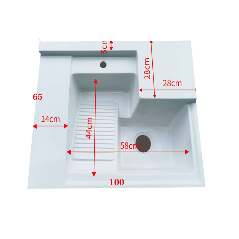 阳台洗衣盆定制石英石一体洗手池台面洗衣机柜伴侣小尺寸柜盆带搓 - 图1