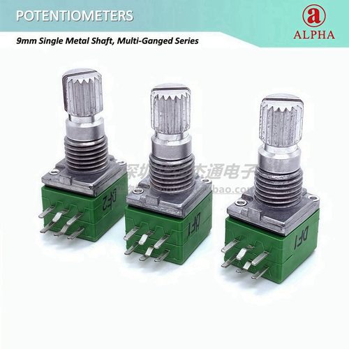 艾华ALPHA 09型精密6脚双联电位器RD902F-B10KB50KB100KB200K音量 - 图2