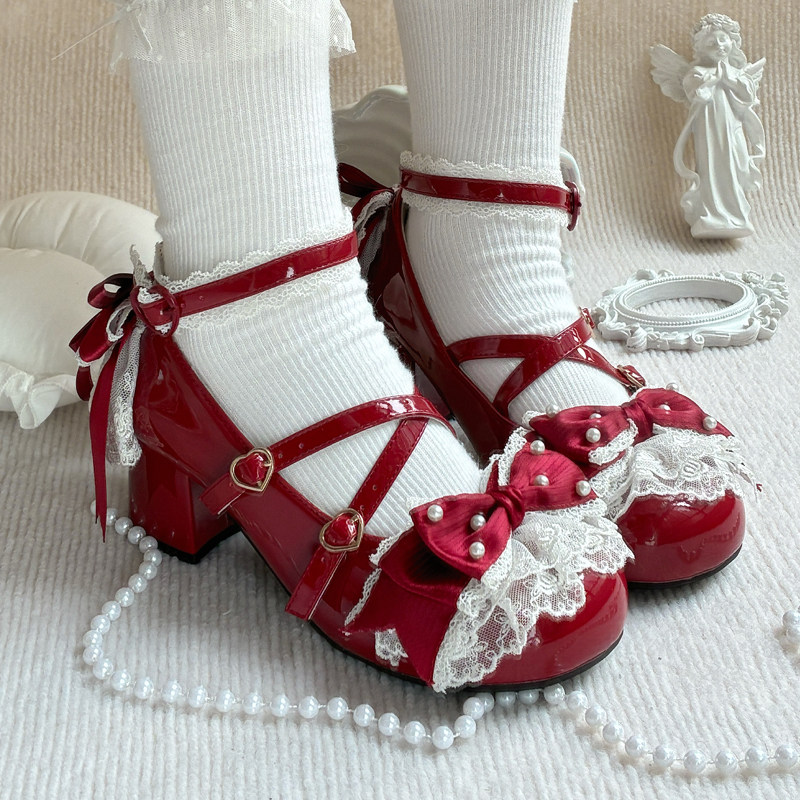 全款预约樱花告白月姬兔lolita原创蝴蝶结圆头中跟洛丽塔花嫁女鞋,淘宝优惠券,粉丝福利购,淘宝优惠卷