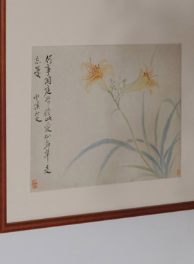 新中式写意花卉水墨画电表箱挂画