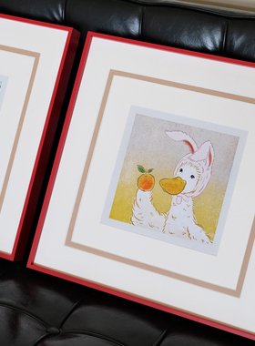 童趣可爱小众中古风卧室装饰画