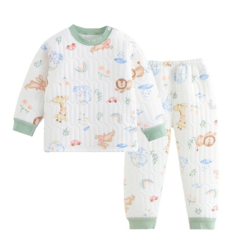 儿童秋冬款纯棉保暖无骨套装男童三层夹棉内衣裤女童睡衣宝宝棉衣,淘宝优惠券,粉丝福利购,淘宝优惠卷