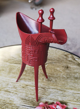 三角器帝王酒杯子中国传统风青铜