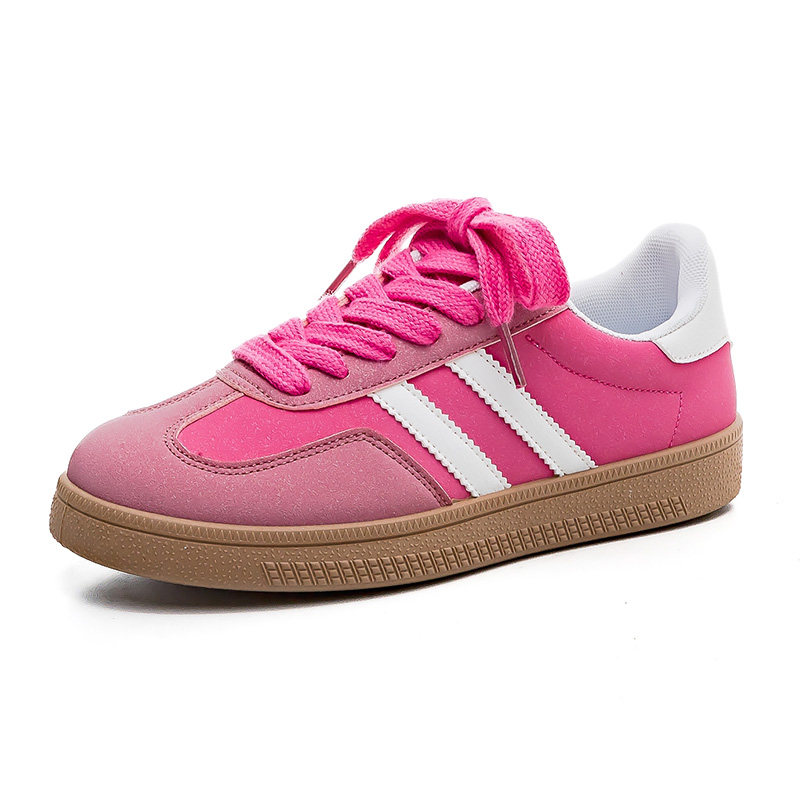 人本德训鞋女2026春秋季新款粉色平底百搭时尚小众学生板鞋休闲鞋,淘宝优惠券,粉丝福利购,淘宝优惠卷