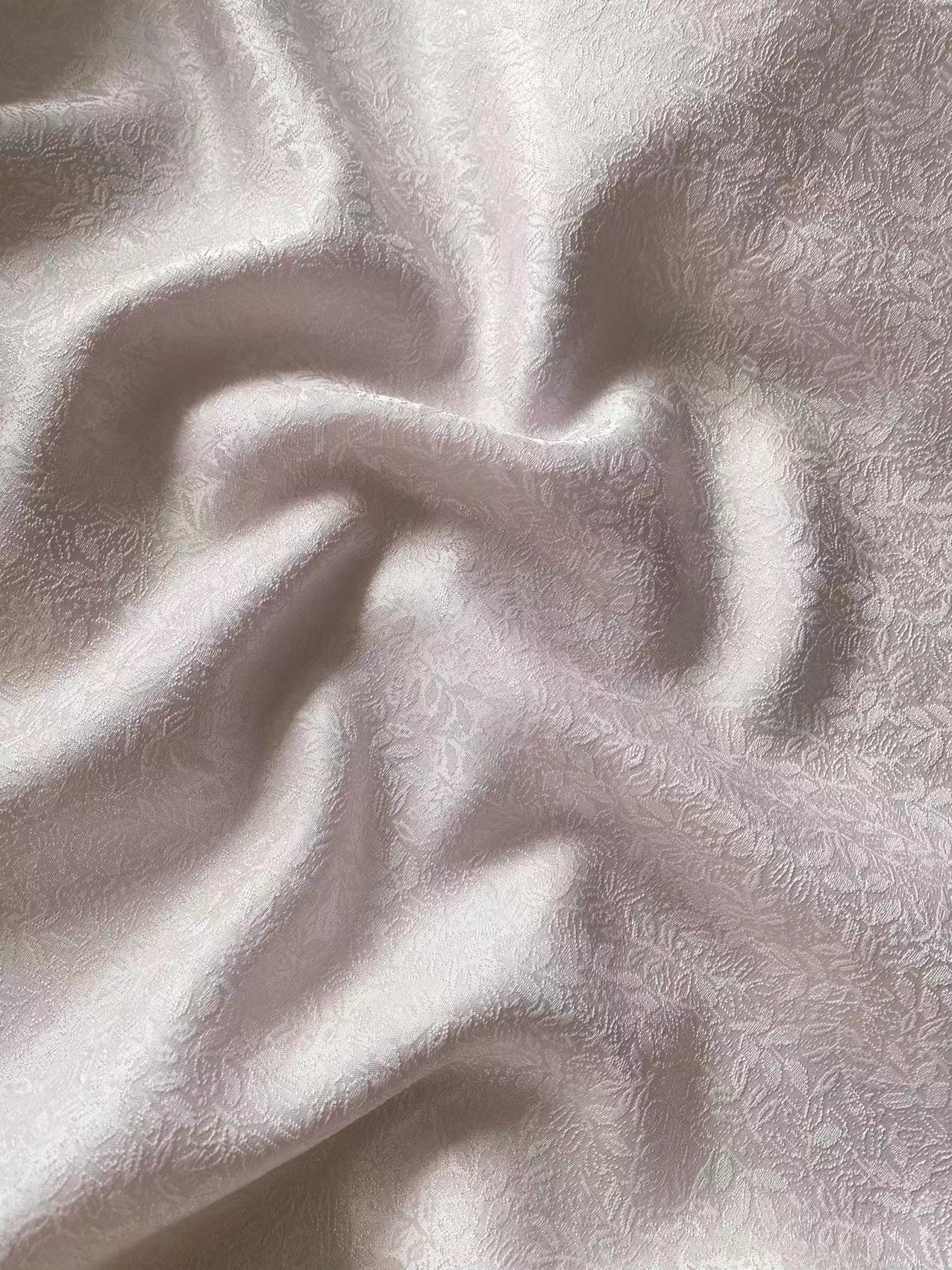 真丝暗花绸百分百桑蚕丝提花料旗袍汉服料花枝丝绸南天纹_虎窝淘