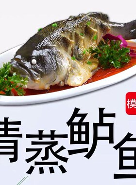 仿真道具鲈鱼鲫鱼模型清蒸鲈鱼