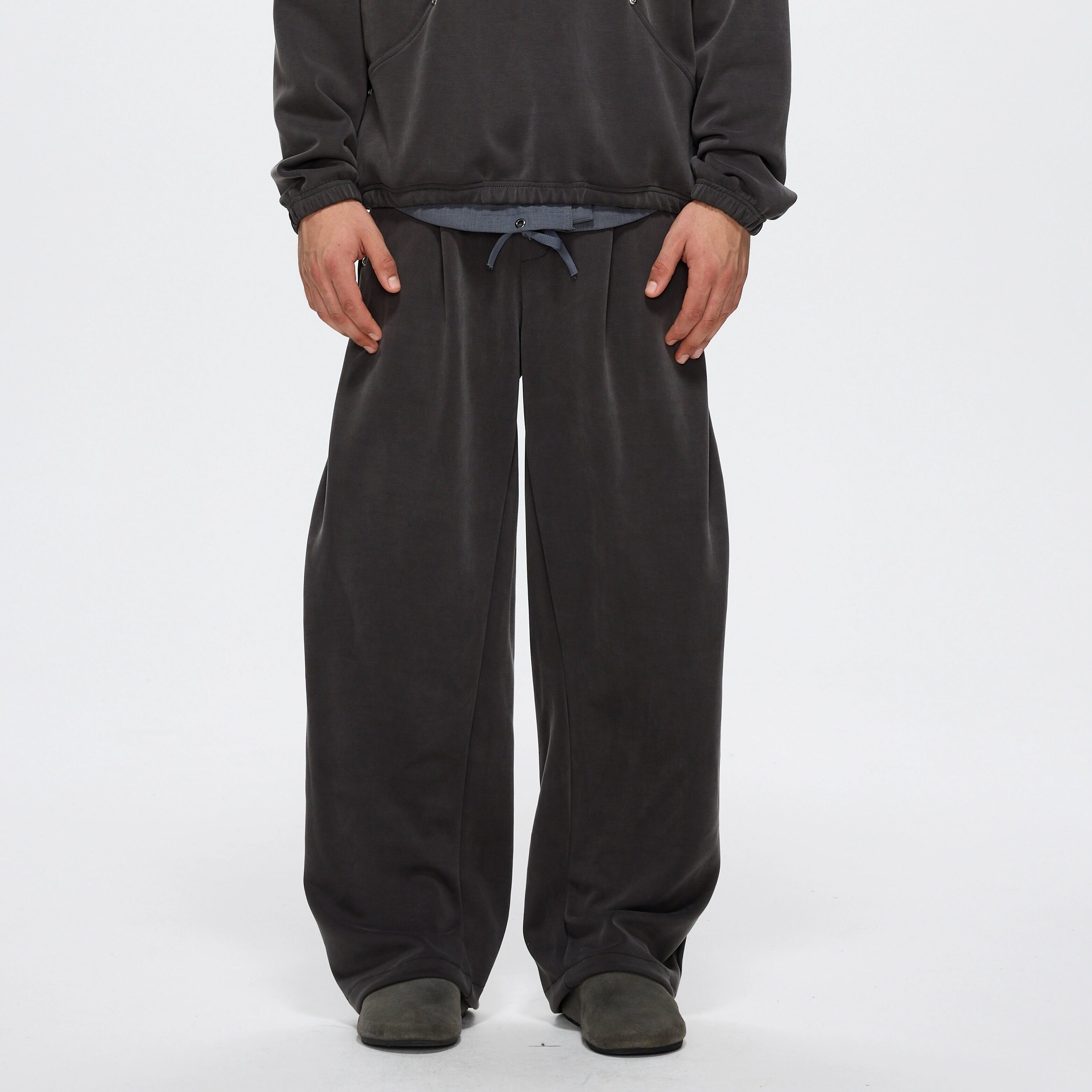 Nothwes 25aw复古双摺弯刀西裤铜氨丝砂洗抗皱休闲裤铆钉抽绳长裤,淘宝优惠券,粉丝福利购,淘宝优惠卷