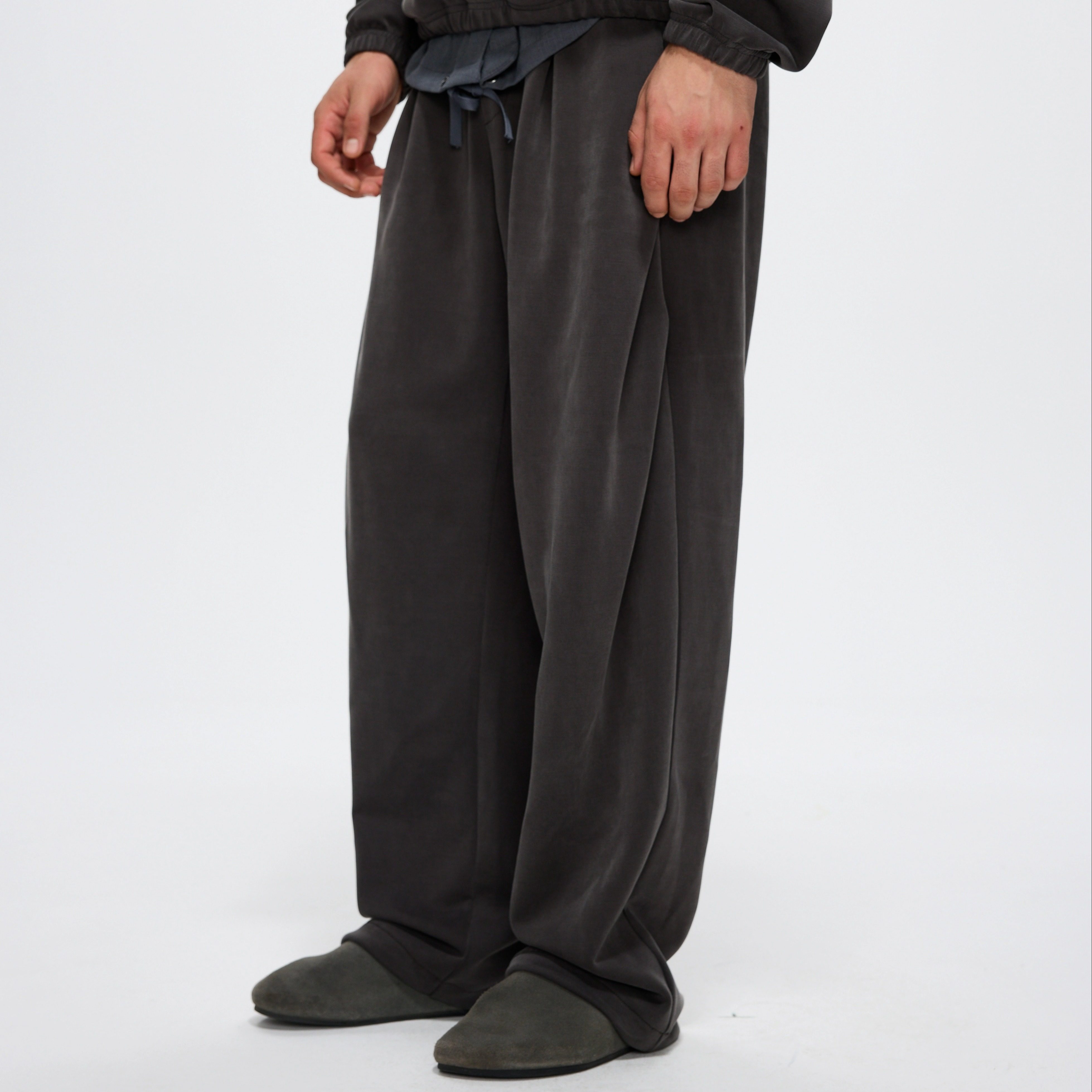 Nothwes 25aw复古双摺弯刀西裤铜氨丝砂洗抗皱休闲裤铆钉抽绳长裤,淘宝优惠券,粉丝福利购,淘宝优惠卷