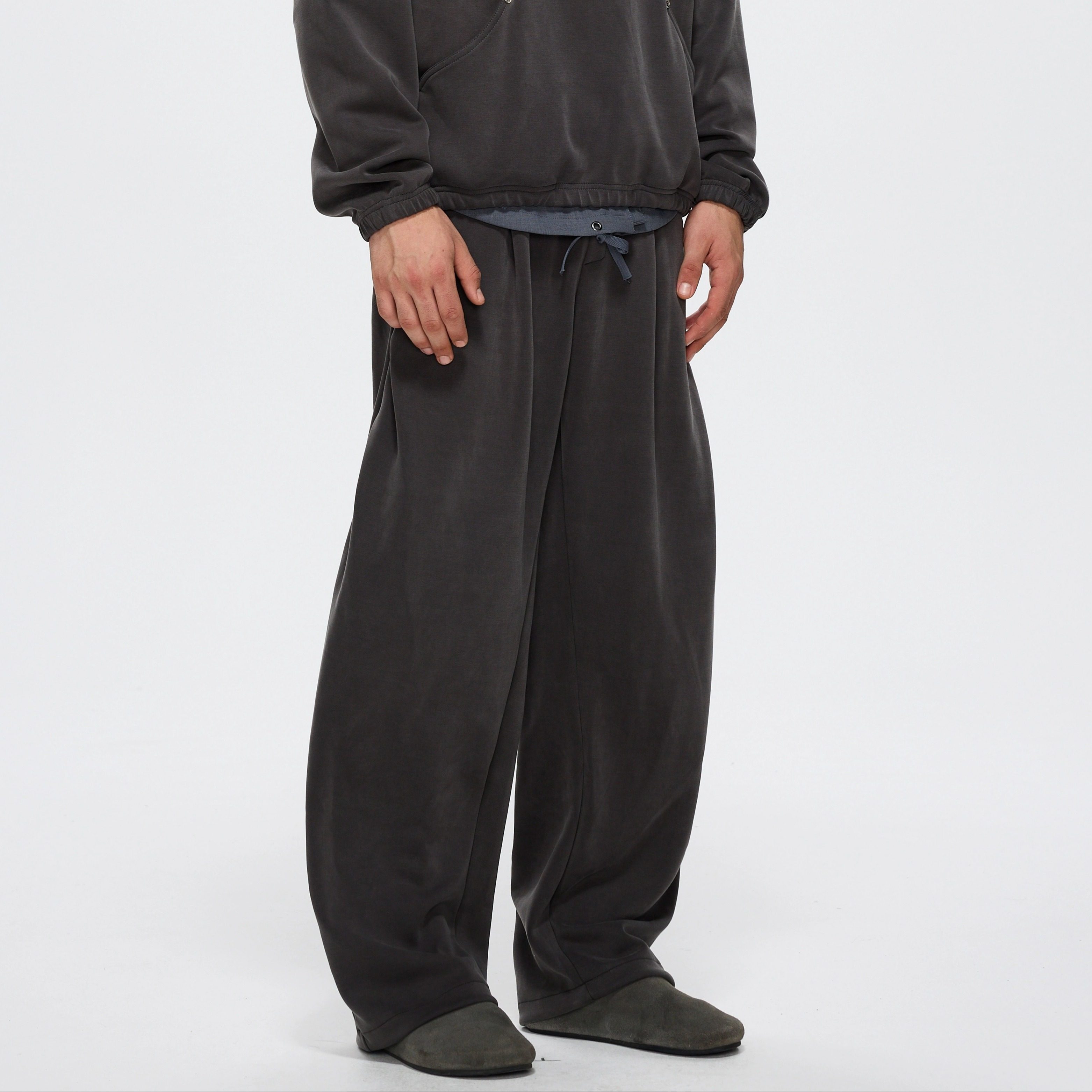 Nothwes 25aw复古双摺弯刀西裤铜氨丝砂洗抗皱休闲裤铆钉抽绳长裤,淘宝优惠券,粉丝福利购,淘宝优惠卷