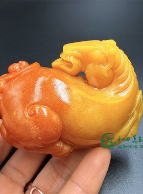 仿黄龙玉马上封侯把件玉石生肖马上封侯文玩茶宠招财摆件把玩件