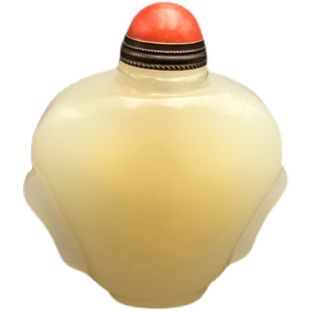 Afghan white jade snuff bottle handle