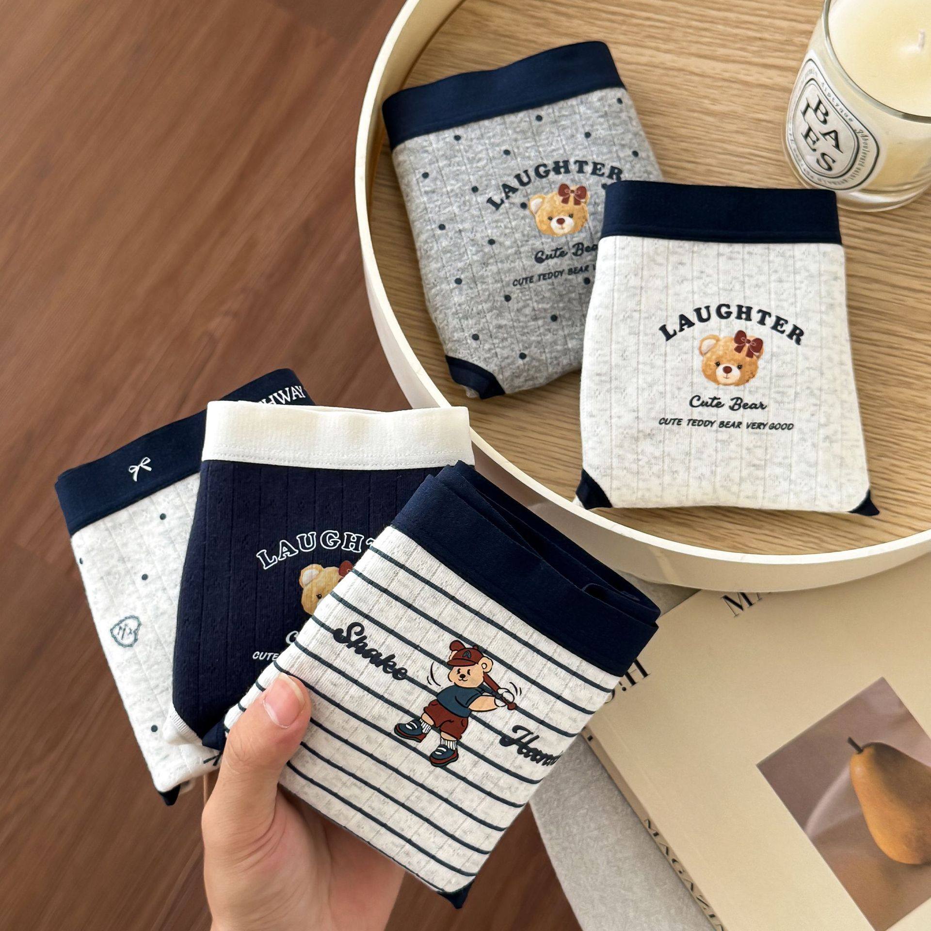 淘夕大码200斤纯棉英伦学院风小熊少女纯棉10A抑菌裆中腰三角裤女,淘宝优惠券,粉丝福利购,淘宝优惠卷