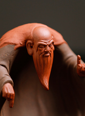 手工紫砂客厅玄关贺寿礼老子像