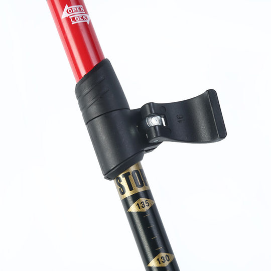 奇安胜 7075铝合金外锁登山杖 EVA手柄超轻铝合金 三节直柄登山杖