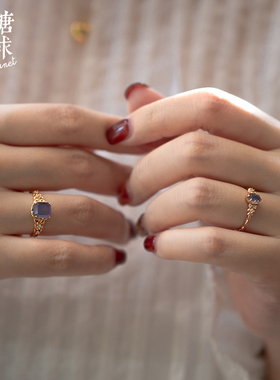 森糖星球拉长石复古戒指