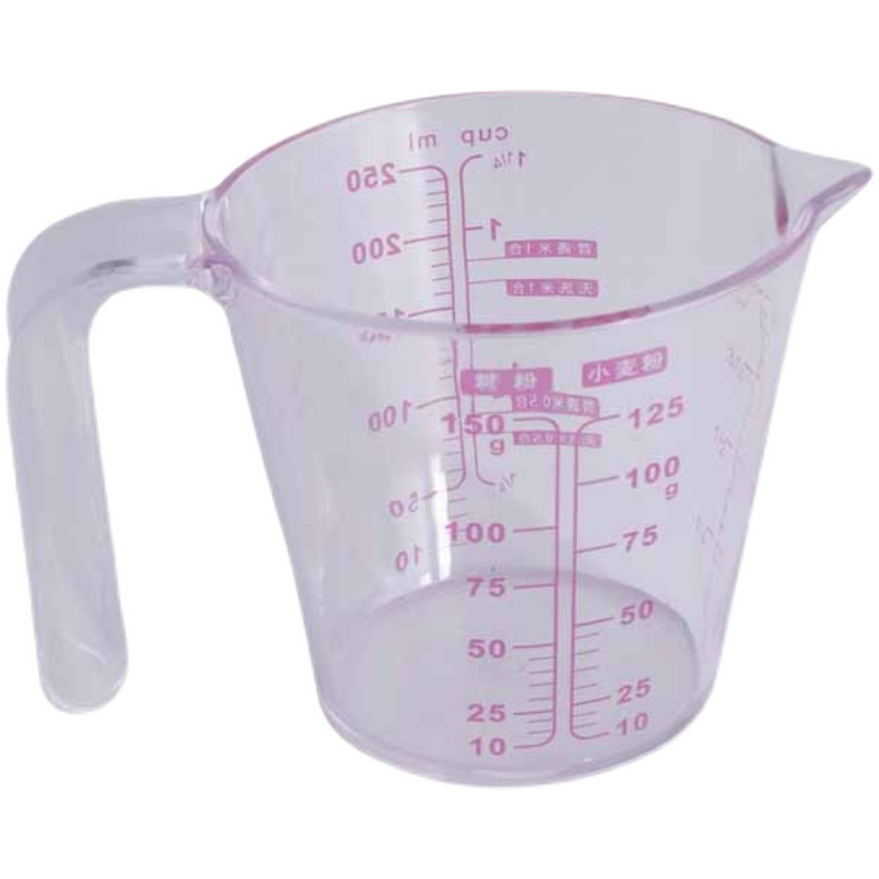 250ML带刻度量杯商用500ML奶茶店烘焙糖粉计量杯塑料多功能水量杯-图3