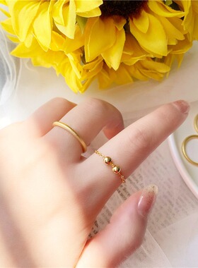 奥特莱斯专柜清仓撤柜捡漏18K金三生三世素圈古法传承光面戒指