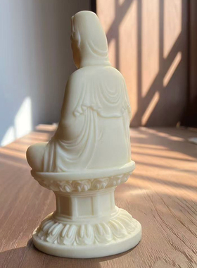 白色观音净瓶象牙果雕刻摆件包邮