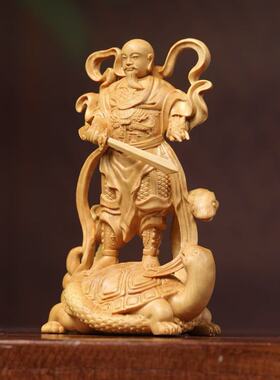 真武大帝神像木雕实木玄天上帝