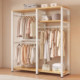 Integrated open storage clothes hanger