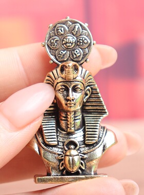 黄铜古埃及法老太阳神木乃伊摆件