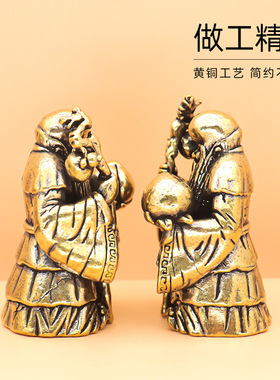 黄铜新中式南极仙翁寿星摆件