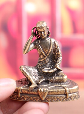 泰式黄铜复古米拉日巴佛像摆件