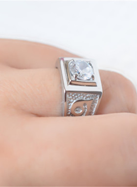 2克拉仿真钻石情侣礼情侣对戒