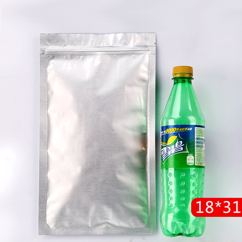 18*31cm铝箔平底袋散装零食包装袋茶叶白糖自封袋塑料袋子订做1只 - 图0