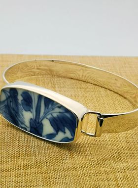 汉服古风纯银镶嵌手镯