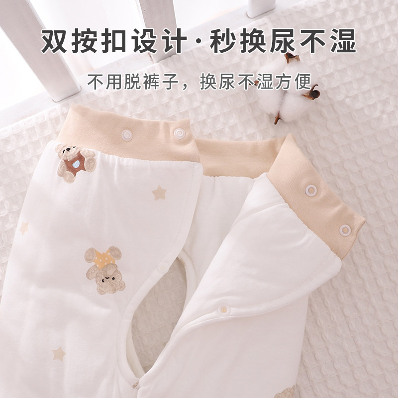 新生婴儿棉裤开档夹棉加厚裤腰按扣可调开裆裤刚初生宝宝裤子冬装,淘宝优惠券,粉丝福利购,淘宝优惠卷