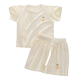 婴儿衣服夏季薄款上衣冰丝莫代尔男女宝宝0一6月夏装短袖短裤套装