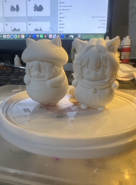 3D打印可爱卡通胖白子胜利女神摆件家居桌面小摆搞怪造型设蘑菇头