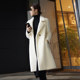 Imitation mink gold slim fit white winter velvet coat