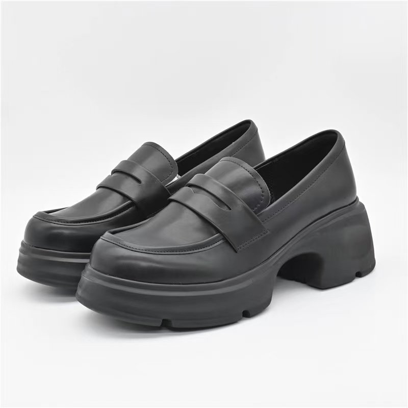 大东乐福鞋女鞋2025春季新款时尚休闲圆头粗跟中跟套脚单鞋小皮鞋,淘宝优惠券,粉丝福利购,淘宝优惠卷