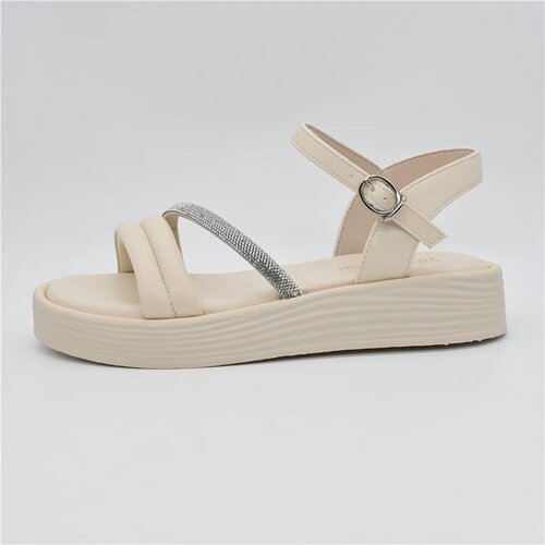 大东凉鞋女24夏季新款外穿仙女风防滑舒适软底一字带凉鞋24X1728 - 图1