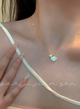 SUGAR简约超仙贝壳项链女轻奢小众高级感气质锁骨链女2025年新款