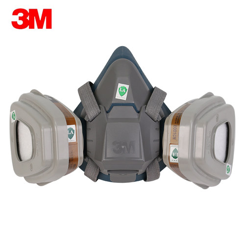 正品3M6502硅胶防毒面具防粉尘防护喷漆化工有机气体农药专用面罩 - 图3