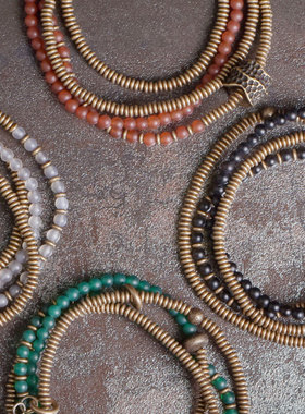 原创设计多层玛瑙项链手链潮搭款