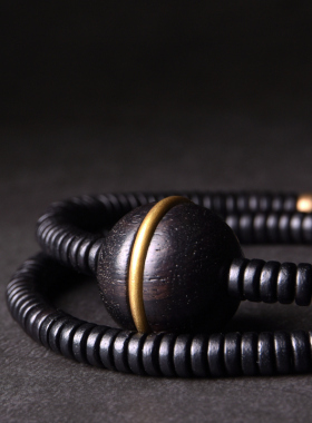 原创设计黑檀木珠子手链情侣手串