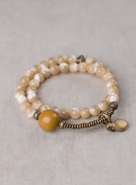 个性百搭天然贝壳圆珠手串女手饰