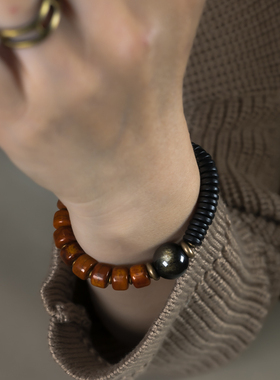 曲尾花原创民族风国风牛骨手串