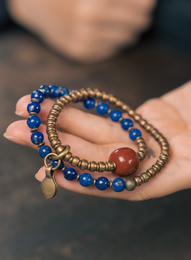 原创复古潮流青金石手串饰品