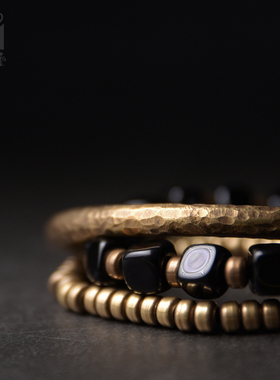 曲尾花黑曜石情侣手链