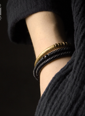 曲尾花原创设计女多层铜珠手串