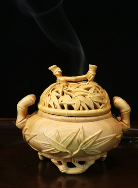 木雕香炉小叶黄杨木木质摆件