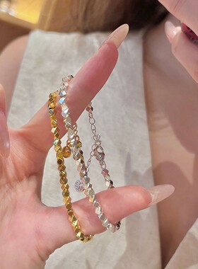 碎银几两手链女轻奢小众高级感设计超闪沙金手串首饰女生手饰批发