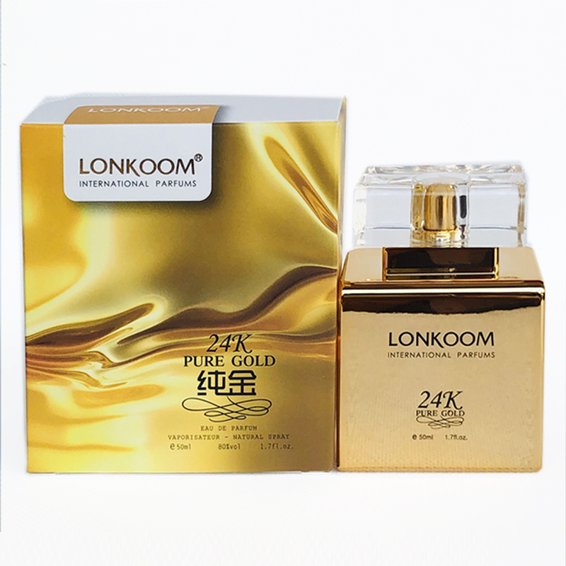 LONKOOM朗金香水24K粉金女士性感诱惑持久留香清新专柜正品50ml-图2