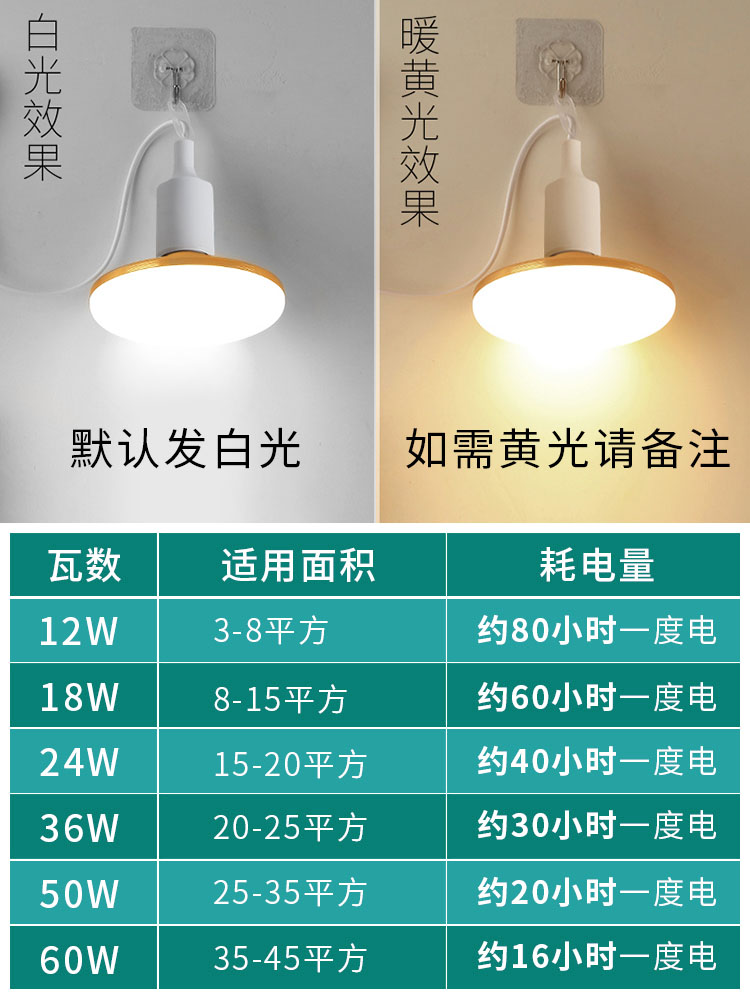 家用LED插座灯泡带线插头开关超亮简易插电灯直插悬挂式节能吊灯 - 图0