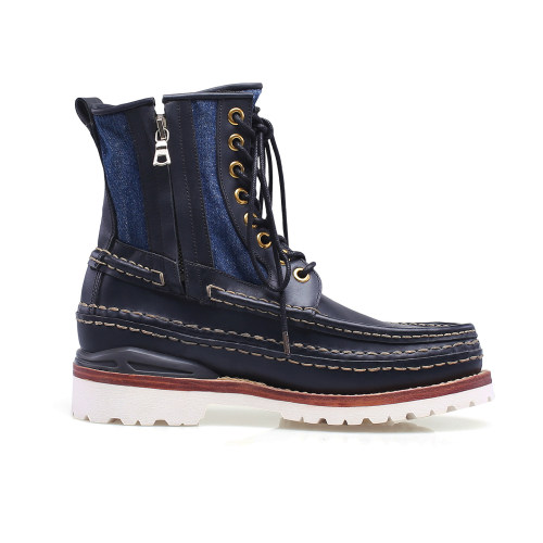 visvim uncle gui  马丁靴拼接复古日潮增高植糅皮登山耐磨潮男靴 - 图3